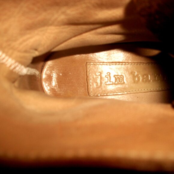 Jim Barnier Eco-Friendly Handmade Brown Leather Boho Chic Lace Up Hobo Boots 7M - Picture 15 of 15